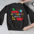 Attendance Matters Teacher Apple For Back To School Men Graphic Sweatshirt, funny design Attendance Matters Teacher Apple For Back To School Men Graphic Sweatshirt, funny design