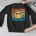 Back To School Groovy Smile Preschool Teachers Students Kids Men Graphic Sweatshirt, funny design