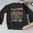 Back To School Retro Teaching Is My Jam 80s Teacher Boombox Men Graphic Sweatshirt, funny design