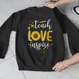 Back To School Teach Love And Inspire Teacher Sunflower Men Graphic Sweatshirt, funny design Back To School Teach Love And Inspire Teacher Sunflower Men Graphic Sweatshirt, funny design