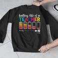 Battery Life Of a Teacher Shirt Thanksgiving Teacher Men Graphic Sweatshirt, funny design