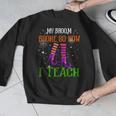 My Broom Broke So Now I Teach Teacher Witch Halloween Men Graphic Sweatshirt, funny design