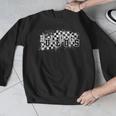 Bulldogs School Spirit Bulldog Pride Checkered Teacher Men Graphic Sweatshirt, funny design