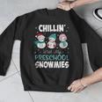 Chillin' With My Preschool Snowmies Teacher Christmas Men Women Kids Men Graphic Sweatshirt, funny design