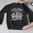Chillin With My Snowmie Women Christmas Snowman Teacher Snow Men Graphic Sweatshirt, funny design Chillin With My Snowmie Women Christmas Snowman Teacher Snow Men Graphic Sweatshirt, funny design