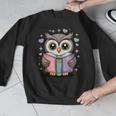 Cute Reading Owl Book Lover Teacher Librarian Bookworm Men Graphic Sweatshirt, funny design