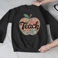 Cute Teacher With Apple Retro Teacher Kids Back To School Men Graphic Sweatshirt, funny design