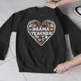 Drama Teacher Heart Pumpkin Ghost Halloween Kids Men Graphic Sweatshirt, funny design