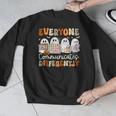 Everyone Communicates Differently Halloween Sped Teacher Men Graphic Sweatshirt, funny design Everyone Communicates Differently Halloween Sped Teacher Men Graphic Sweatshirt, funny design