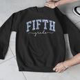 Fifth Grade Coquette Toile Blue Bow Floral Women Teacher Men Graphic Sweatshirt, funny design Fifth Grade Coquette Toile Blue Bow Floral Women Teacher Men Graphic Sweatshirt, funny design