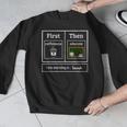 First Caffeinate Then Educate I Am Earning A Break Teacher Men Graphic Sweatshirt, funny design