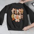 First Grade Fall Floral Coquette Bow Teachers Students Men Graphic Sweatshirt, First Grade Teacher Gifts, funny design