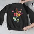 Flower American Sign Language ASL Teacher Teaching Deaf Men Graphic Sweatshirt, funny design Flower American Sign Language ASL Teacher Teaching Deaf Men Graphic Sweatshirt, funny design