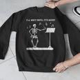 Funny Skeleton Music Teacher I'Ll Wait Until It's Quiet Men Graphic Sweatshirt, funny design