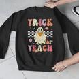 Groovy Teacher Halloween Retro Trick Or Teach Floral Ghost Men Graphic Sweatshirt, Groovy Teacher Gifts, funny design Groovy Teacher Halloween Retro Trick Or Teach Floral Ghost Men Graphic Sweatshirt, Groovy Teacher Gifts, funny design