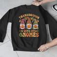 Groovy Thanksgiving With My Gnomie Women Teacher Fall Gnome Men Graphic Sweatshirt, Groovy Teacher Gifts, funny design