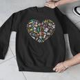 Heart Shape Art Teacher And Painting Sketching Artist Men Graphic Sweatshirt, funny design