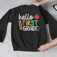 Hello First Grade Team 1st Grade Back To School Teacher Kids Men Graphic Sweatshirt, First Grade Teacher Gifts, funny design Hello First Grade Team 1st Grade Back To School Teacher Kids Men Graphic Sweatshirt, First Grade Teacher Gifts, funny design