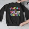 Helping Little Minds Grow Teacher Life Back To School Men Graphic Sweatshirt, funny design Helping Little Minds Grow Teacher Life Back To School Men Graphic Sweatshirt, funny design