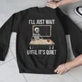I'Ll Just Wait Until It's Quiet Skeleton Teacher Halloween Men Graphic Sweatshirt, funny design