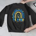 Be Kind Rainbow Down Syndrome Awareness Teacher Blue Yellow Men Graphic Sweatshirt, funny design Be Kind Rainbow Down Syndrome Awareness Teacher Blue Yellow Men Graphic Sweatshirt, funny design