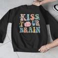 Kiss Your Brain Teacher Inspire Educate Groovy Retro Vintage Men Graphic Sweatshirt, Groovy Teacher Gifts, funny design Kiss Your Brain Teacher Inspire Educate Groovy Retro Vintage Men Graphic Sweatshirt, Groovy Teacher Gifts, funny design