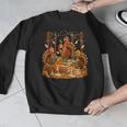 Librarian Turkey Reading Book Fall Thanksgiving Teacher Men Graphic Sweatshirt, funny design