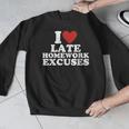I Love Late Homework Excuses Sarcastic Teacher Lie For Men Women Men Graphic Sweatshirt, funny design I Love Late Homework Excuses Sarcastic Teacher Lie For Men Women Men Graphic Sweatshirt, funny design