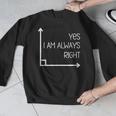 Math Teacher Geometry Angle Pun I'm Yes Always Right Men Graphic Sweatshirt, funny design Math Teacher Geometry Angle Pun I'm Yes Always Right Men Graphic Sweatshirt, funny design