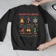 Merry Syllables Teacher Christmas Educational Kids Men Graphic Sweatshirt, funny design