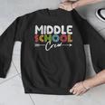 Middle School Crew Retro Teacher Student Vintage Men Graphic Sweatshirt, funny design