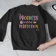 Motivational Progress Over Perfection Back To School Teacher Men Graphic Sweatshirt, funny design Motivational Progress Over Perfection Back To School Teacher Men Graphic Sweatshirt, funny design
