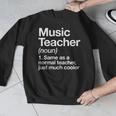 Music Teacher Definition Back To School First Day Men Graphic Sweatshirt, funny design