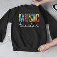Music Teacher Tie Dye Appreciation Day Hello Back To School Men Women Men Graphic Sweatshirt, funny design Music Teacher Tie Dye Appreciation Day Hello Back To School Men Women Men Graphic Sweatshirt, funny design