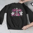 In October We Wear Pink Ballet Ghost Teacher Breast Cancer Men Graphic Sweatshirt, funny design In October We Wear Pink Ballet Ghost Teacher Breast Cancer Men Graphic Sweatshirt, funny design