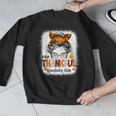 One Thankful Teacher's Aide Messy Bun Thanksgiving Fall Men Graphic Sweatshirt, funny design One Thankful Teacher's Aide Messy Bun Thanksgiving Fall Men Graphic Sweatshirt, funny design