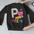 P Is For Pre K Teacher Student Pencil Apple Back To School Men Graphic Sweatshirt, funny design P Is For Pre K Teacher Student Pencil Apple Back To School Men Graphic Sweatshirt, funny design