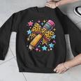 Pencil Leopard Coquette Bow Teacher Life Back To School Men Graphic Sweatshirt, funny design Pencil Leopard Coquette Bow Teacher Life Back To School Men Graphic Sweatshirt, funny design
