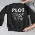 Plot It Builds Character Book Reading Teacher Men Graphic Sweatshirt, funny design