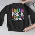 Pre-K Crew Teacher Team Squad Hello Back School Graduation Men Graphic Sweatshirt, funny design Pre-K Crew Teacher Team Squad Hello Back School Graduation Men Graphic Sweatshirt, funny design