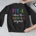 Pre-K Teacher Adventure Begins First Day Preschool Teachers Men Graphic Sweatshirt, funny design Pre-K Teacher Adventure Begins First Day Preschool Teachers Men Graphic Sweatshirt, funny design