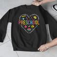 Preschool Teacher Pre-K Heart First Day Of Preschool Kids Men Graphic Sweatshirt, funny design