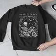 Read In Peace Skeleton Reading Teacher Spooky Halloween Men Graphic Sweatshirt, funny design Read In Peace Skeleton Reading Teacher Spooky Halloween Men Graphic Sweatshirt, funny design