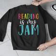 Reading Is My Jam Back To School Teacher Men Graphic Sweatshirt, funny design