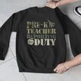 Retro Back To School Women Old Camo Pre-K Teacher Men Graphic Sweatshirt, funny design Retro Back To School Women Old Camo Pre-K Teacher Men Graphic Sweatshirt, funny design