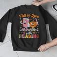 Retro Fall In Love With Learning Pumpkin Autumn Teacher Men Graphic Sweatshirt, funny design