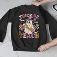 Retro Floral Ghost Trick Or Teach Groovy Teacher Halloween Men Graphic Sweatshirt, Groovy Teacher Gifts, funny design Retro Floral Ghost Trick Or Teach Groovy Teacher Halloween Men Graphic Sweatshirt, Groovy Teacher Gifts, funny design