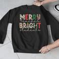 Retro Merry Teacher Bright Students Christmas Teacher Men Graphic Sweatshirt, funny design