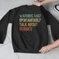 Retro Scientist Warning May Talk About Science Teacher Men Graphic Sweatshirt, Science Teacher Gifts, funny design