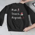 Run Teach Repeat Teacher Running Saying Slogan Runner Men Graphic Sweatshirt, funny design Run Teach Repeat Teacher Running Saying Slogan Runner Men Graphic Sweatshirt, funny design